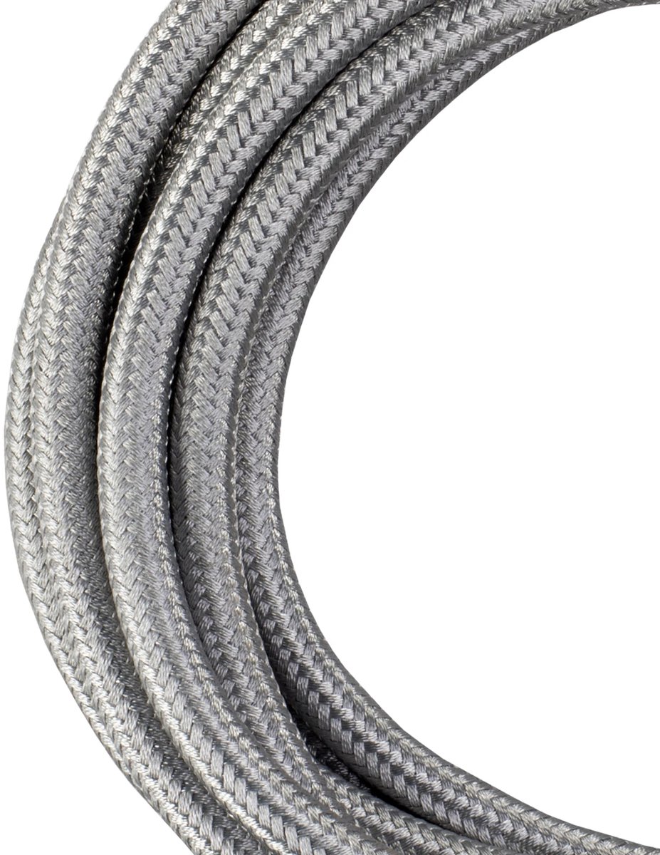 Textielsnoer Metallic Zilver 3 meter