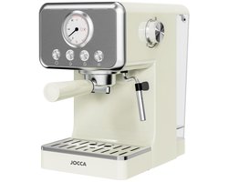 Jocca Espresso Coffee Maker 2709 – 1400 W – 15 bar – Manometer & melkopschuimer – Retro design – Crème
