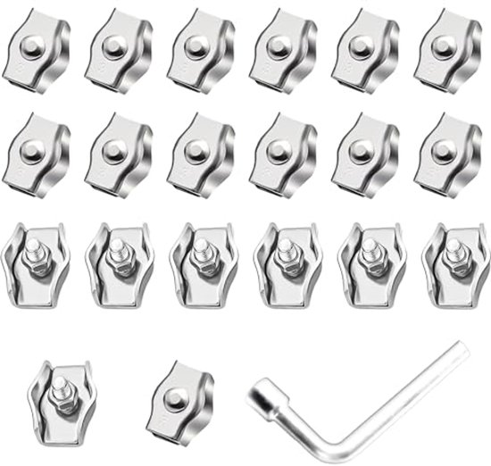 20 stuks buisklemmen met rubberen inzetstuk, 10 mm
