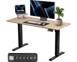 Stane Zit Sta Bureau Elektrisch Verstelbaar - 4 Geheugen Standen - Incl. Kabelgoot - 140 x 60 cm - 5 Jaar Garantie - Grijs Eiken