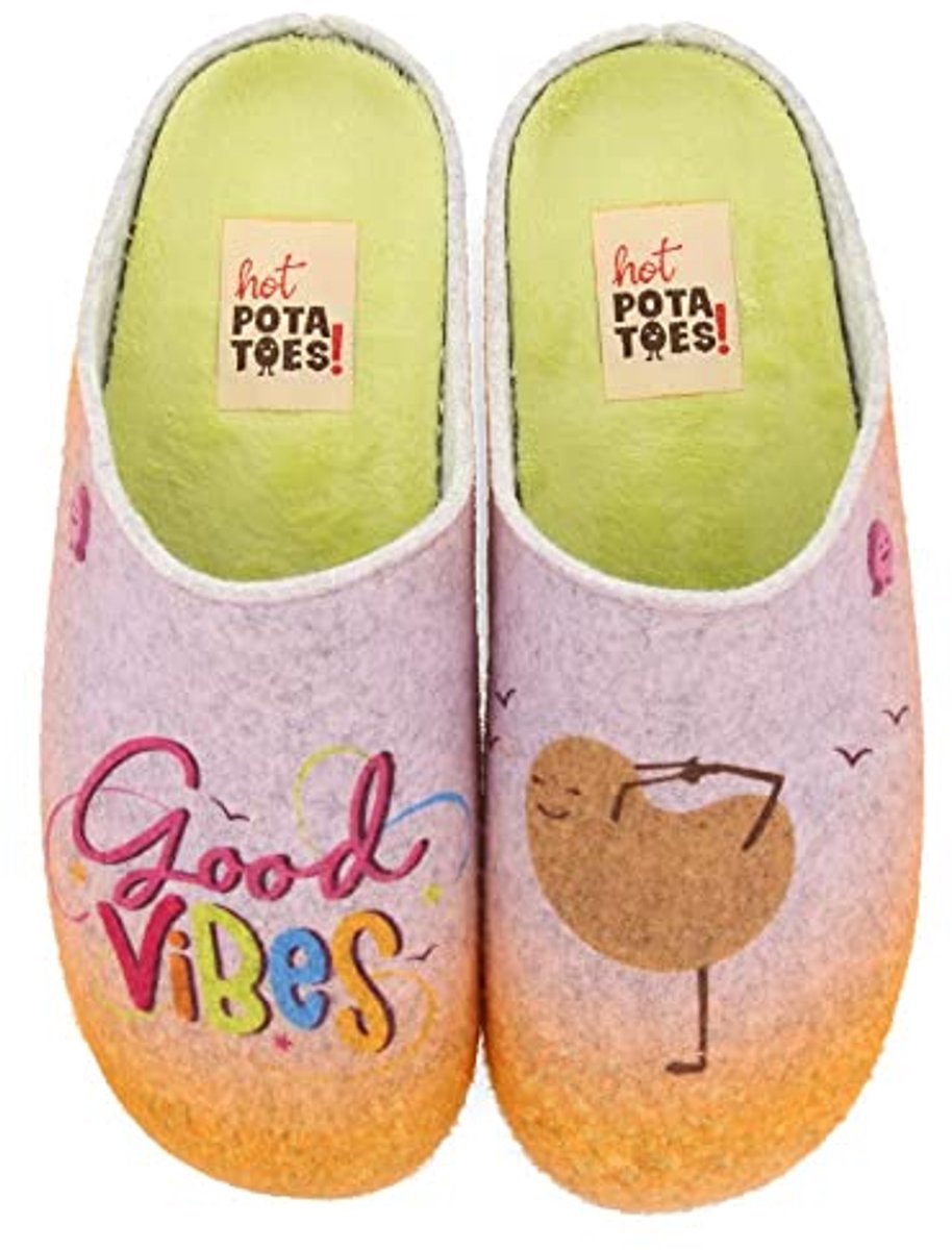 Dames Slippers Grijs Met Kleurverloop