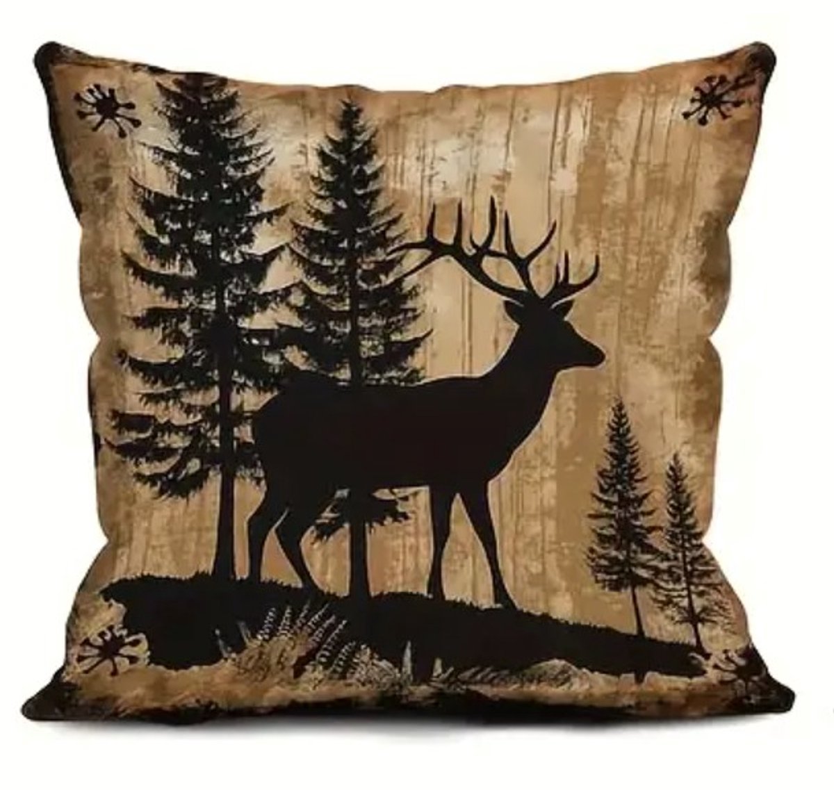 Kussenhoes 1 stuk - 45x45 cm - silhouet hert in bos