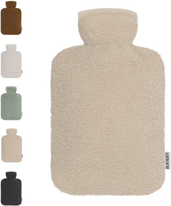 Ølav North – Kruik met Teddy Hug hoes - Incl geschenkverpakking - Tot 6 uur warmte - Warmwaterkruik - 1.8 liter – Sand Beige - Cadeau voor haar, vrouw, vriendin