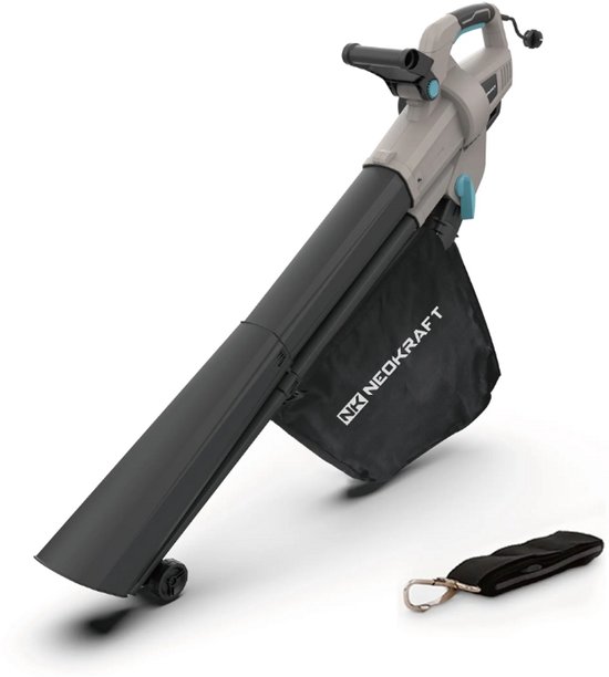 Neokraft - Elektrische Bladblazer en Zuiger 3500W - Op Snoer - Met Versnipperfunctie - Incl Opvangzak van 40L en Neuswiel - 270 km/h Luchtsnelheid