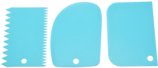Go Go Gadget - Deegschraper - Deegkrabber - Deegsteker - Fondant Schraper - Keukentool - Cake - 1 set van 3 stuks - Blauw