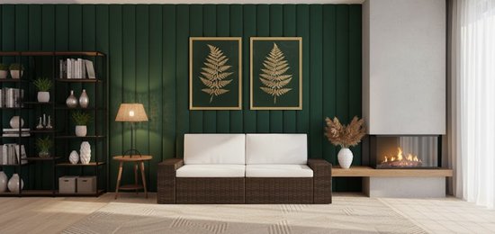 Canapé d'angle modulable 2 places – Canapé de jardin en polyrotin marron résistant aux intempéries avec Coussins amovibles – Mobilier d'extérieur léger et durable pour balcon, Jardin et terrasse – Ganeey