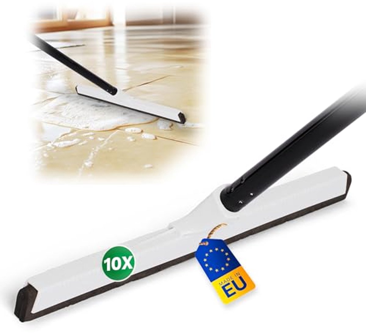Brede watertrekker voor douchevloer, tuin, badkamer en zwembad - 10 x tegeltrekker XXL
