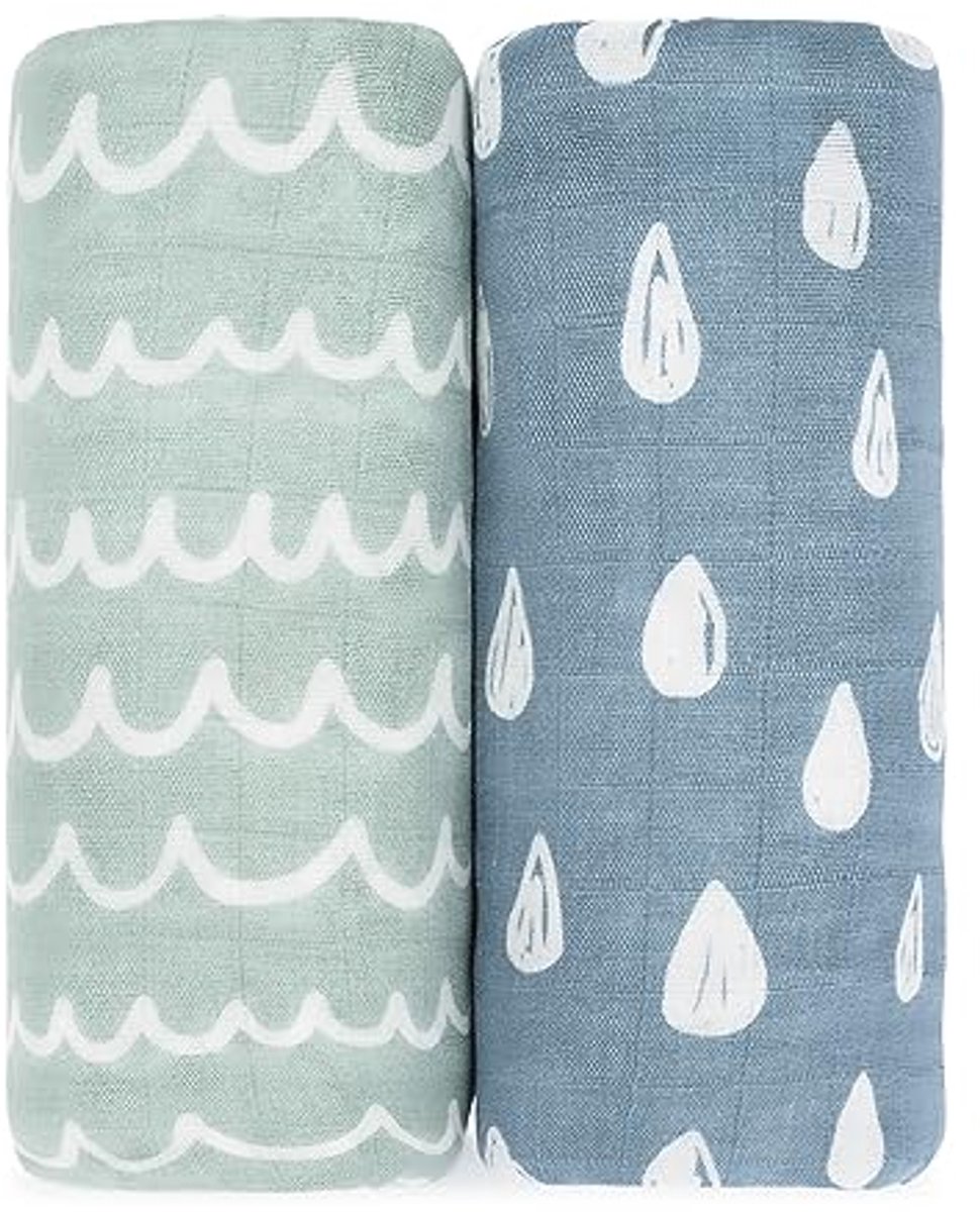 2 Pack Mousseline Inbakeren Dekens - Neutrale Ontvangstdekens voor Baby's - Inbakeren Wraps voor Jongens en Meisjes