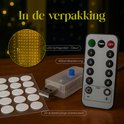 Inhoud verpakking: LED lichtgordijn, afstandsbediening, USB-stekker en 20 plakstickers.