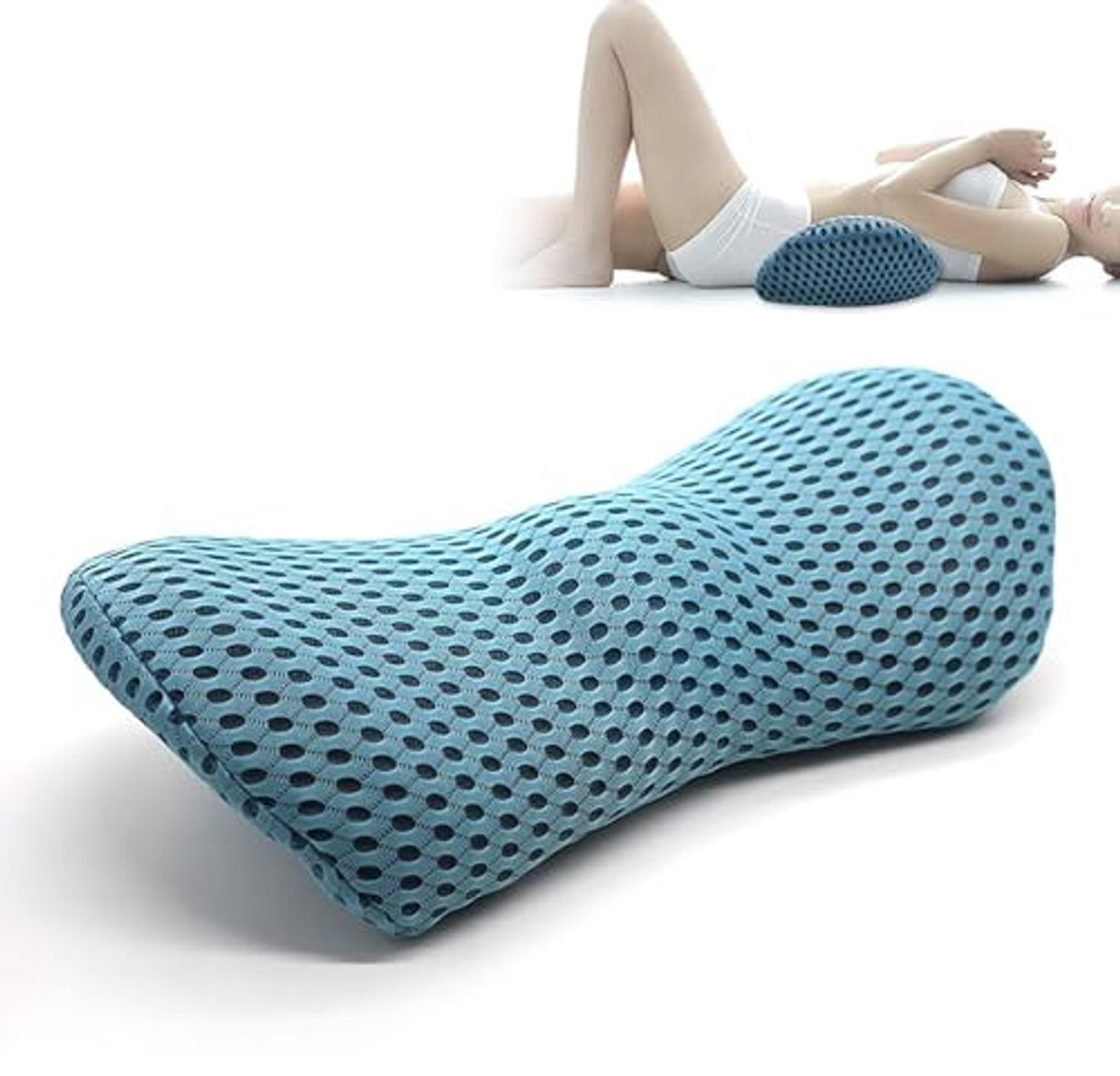 Ergonomisch Lendenwervelkussen - Traagschuim Rugkussen voor Auto, Bureaustoel en Bed