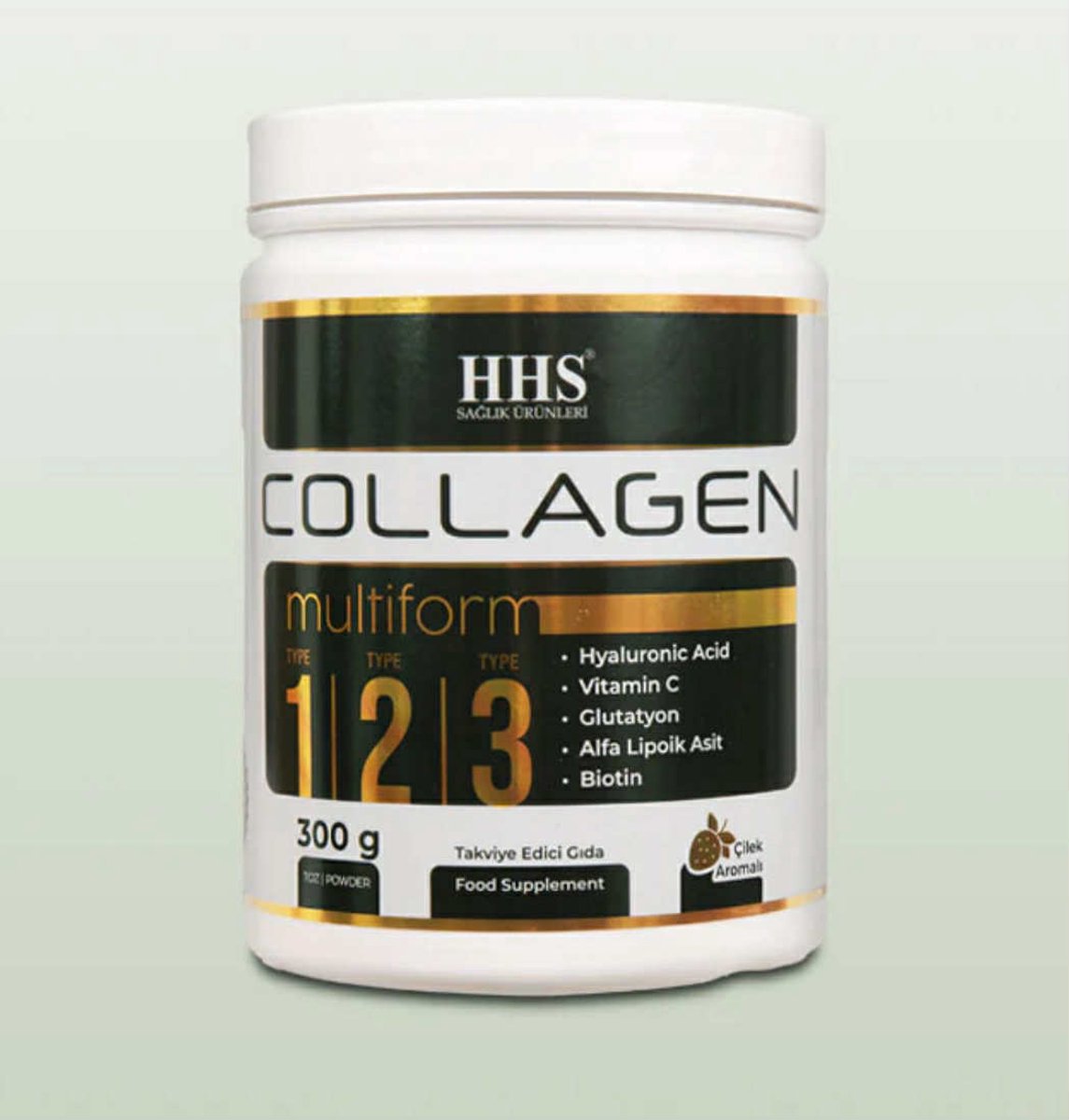 HHS Collagen Multiform Type 1-2-3 – 300 g | Aardbeiensmaak