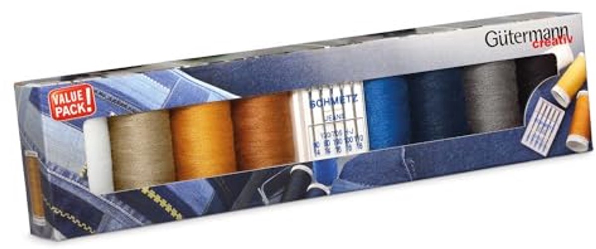 Denim Naaigaren Set met Naalden - 100m Professionele Kwaliteit