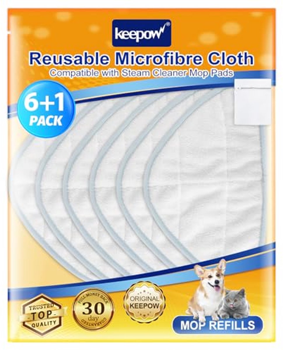 Set van 6 Herbruikbare Stoom Mop Pads voor Stoomreiniger