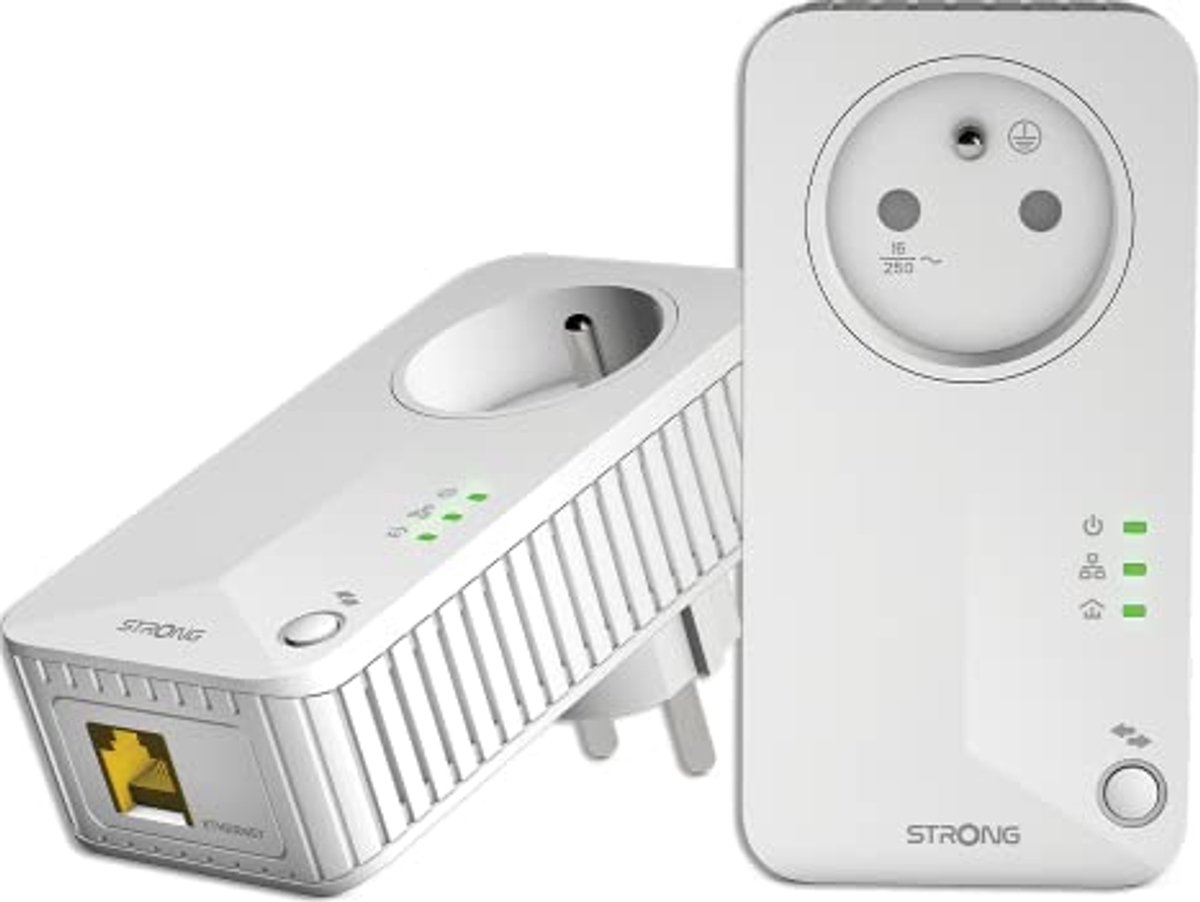 Powerline 600 Kit - Snel internet tot 600 Mbps - Geschikt voor elke router - Ethernet-poort + Gefilterd stopcontact - Snelle installatie