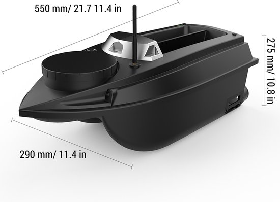 Creatorally Voerboot - 800m Bereik - GPS Visaasboot - Laadvermogen 3 kg - Ondersteunt Automatische Cruise/Positiepunten Cruise/Routecorrectie/Terugkeer/Elektrisch Hek - Voerboot Karper - voor Vissen — afbeelding 3