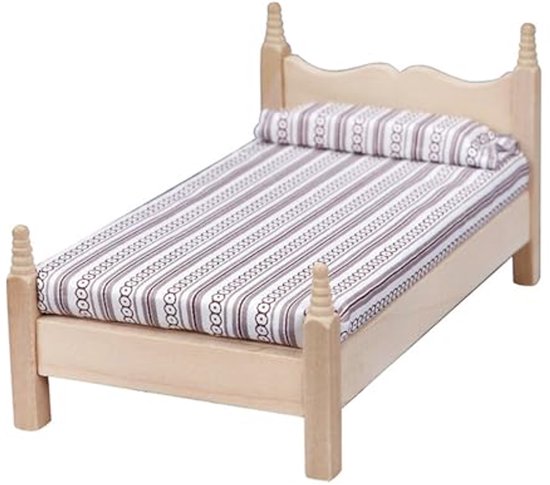 1-12 Poppenhuis Miniatuur Slaapkamer Metal Bed Met Matras Wit Europese Stijl Mini Leuke Decorspeelgoed Voor Kinderen
