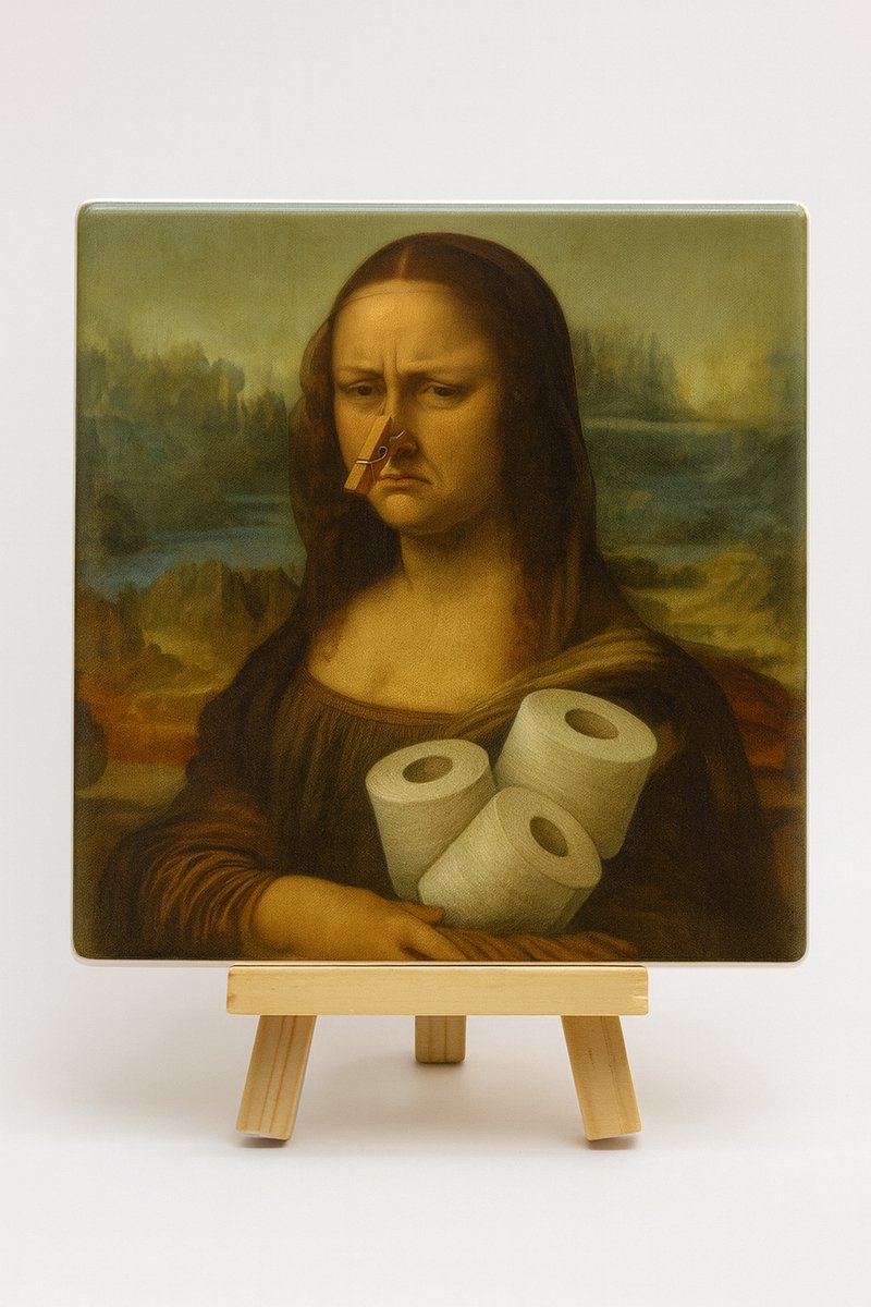 Plot-Twister - Tegeltje met Tekst - Groot 15x15 cm - Mona Lisa WC Rollen