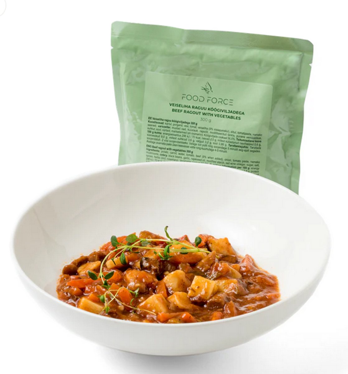 Food Force Rundvleesragout met groenten - Kant en klare maaltijd - 300 gram