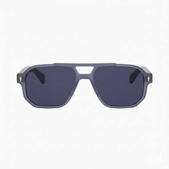 LUCCIO Apex Zonnebril Zwart - Trendy Zonnebril - UV400 Bescherming - Stijlvolle Zonnebril - Dubbele Neusbrug - Blauw van Merkloos — afbeelding 2