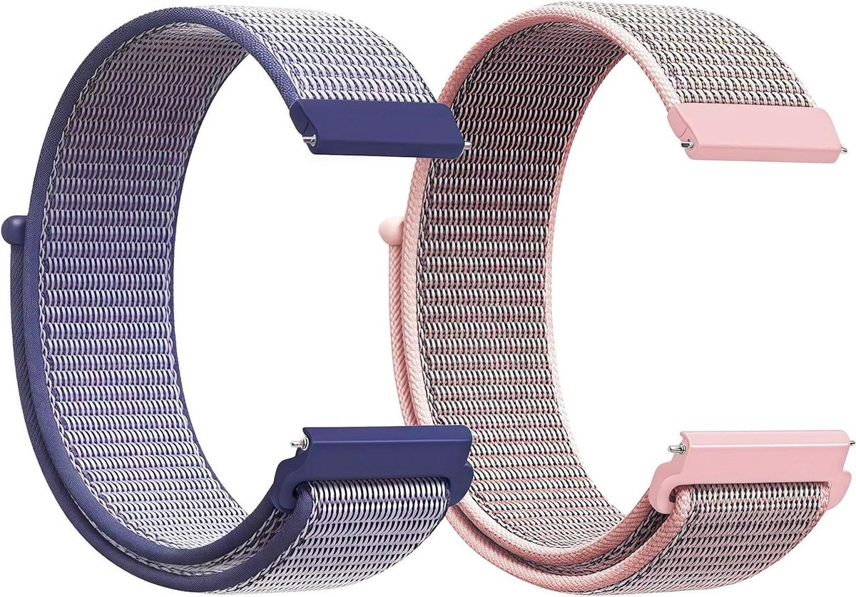 Allecto Plus - Nylon sport horlogeband 22 mm reservearmband smartwatch armband met snelsluiting voor Galaxy Watch 3 45 mm-Galaxy Watch 46 mm-Gear S3 heren dames