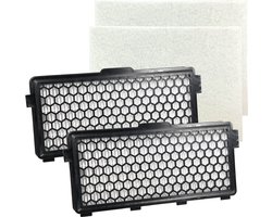 PARTS4® HEPA Filter geschikt voor Miele SF-AH50 / 7226170 | Inclusief koolstof tegen geurtjes | Set van 2 stuks + motorfilters | O.a. geschikt voor Miele Compact C1, Complete C2, Complete C3, S4 (S4000 > S4999), S5 (S5000 > S5999), S8 (S8000 > S8999)