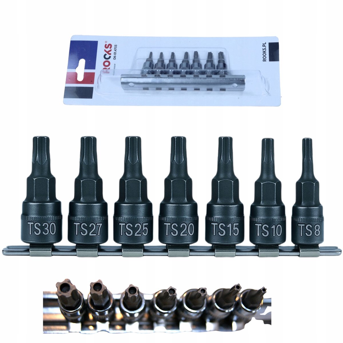 ROOKS Torx inbussleutelset 1/4" 7 Delig - Speciale Schroeven
