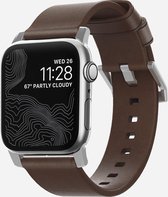 Nomad Horlogeband geschikt voor Apple® Watch 41/40 mm - Modern - Bruin / Zilver