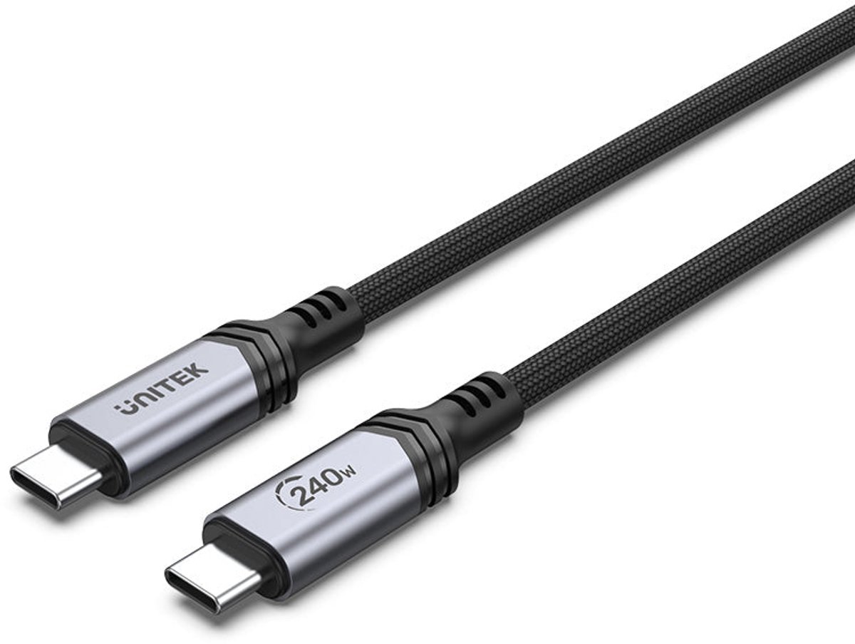 UNITEK C14110GY-2M USB-kabel USB 3.2 Gen 1 (3.1 Gen 1) USB C Zwart