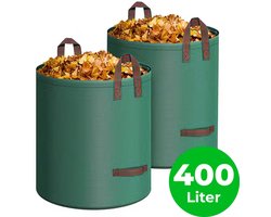 Syllio Tuinafvalzak XL - 2 Stuks - 2x 400 Liter - Waterdicht - Tuinafvalzak Opvouwbaar - Tuinzak - Bladzak