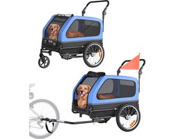 VEVOR Hondenkar, Tot 40 Kg, 2-In-1 Fietskar voor Kleine En G