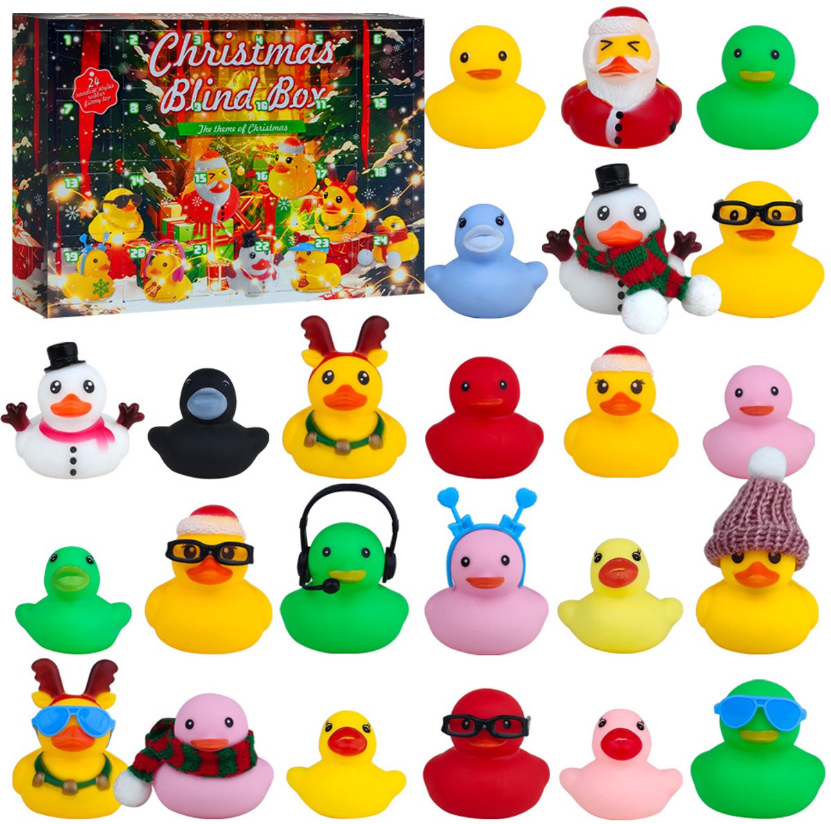 2025 Rubber Duck Kerst Aftelkalender 24 Dagen - Adventskalender - Rubber Duckies 24 Dagen Verrassingen Cadeau - Kerst Aftelkalender - Cadeaus voor Jongens en Meisjessten