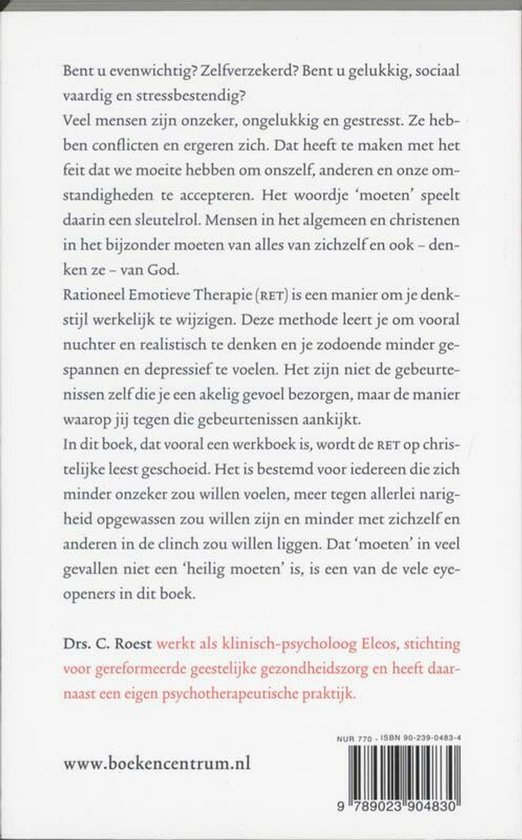 Achterkant boek 'Niets moet, alles mag' met tekst en ISBN.