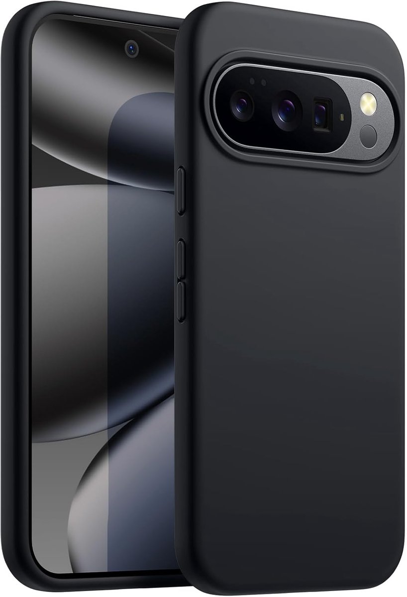 Zandarix Geschikt Google Pixel 10/10 Pro - Zijdezachte Aanraking - Cover met Microvezel Voering - Back Cover Hoesje - Zwart