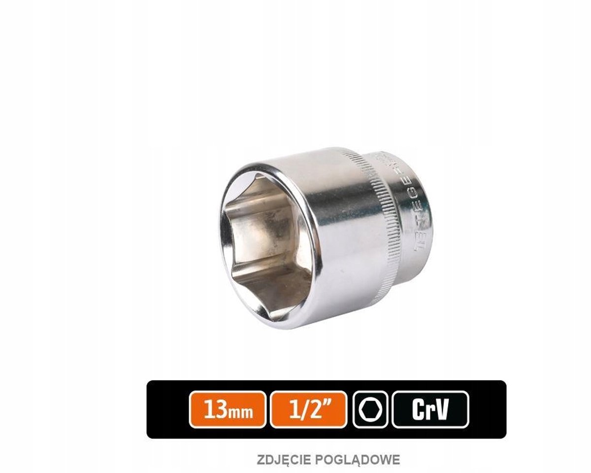 Dopsleutel 1/2" Zeskant 13 mm CRV Staal