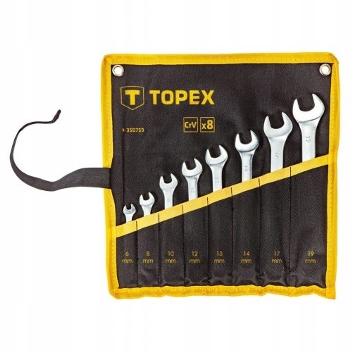 TOPEX ringsleutelset 6-19 mm, 8-delig