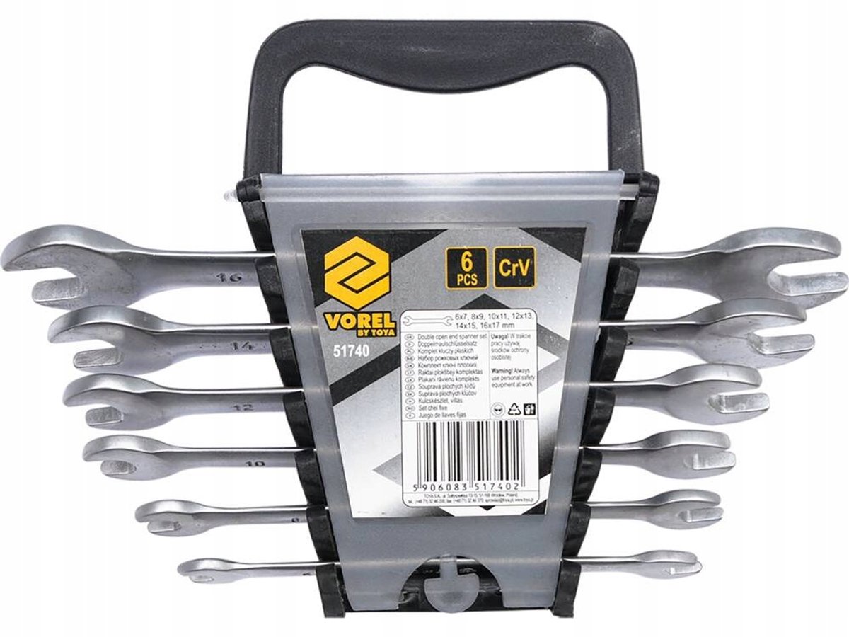 Forel Set Platte Sleutels 6-17mm Satijn Chroom-Vanadium 6 Stuks