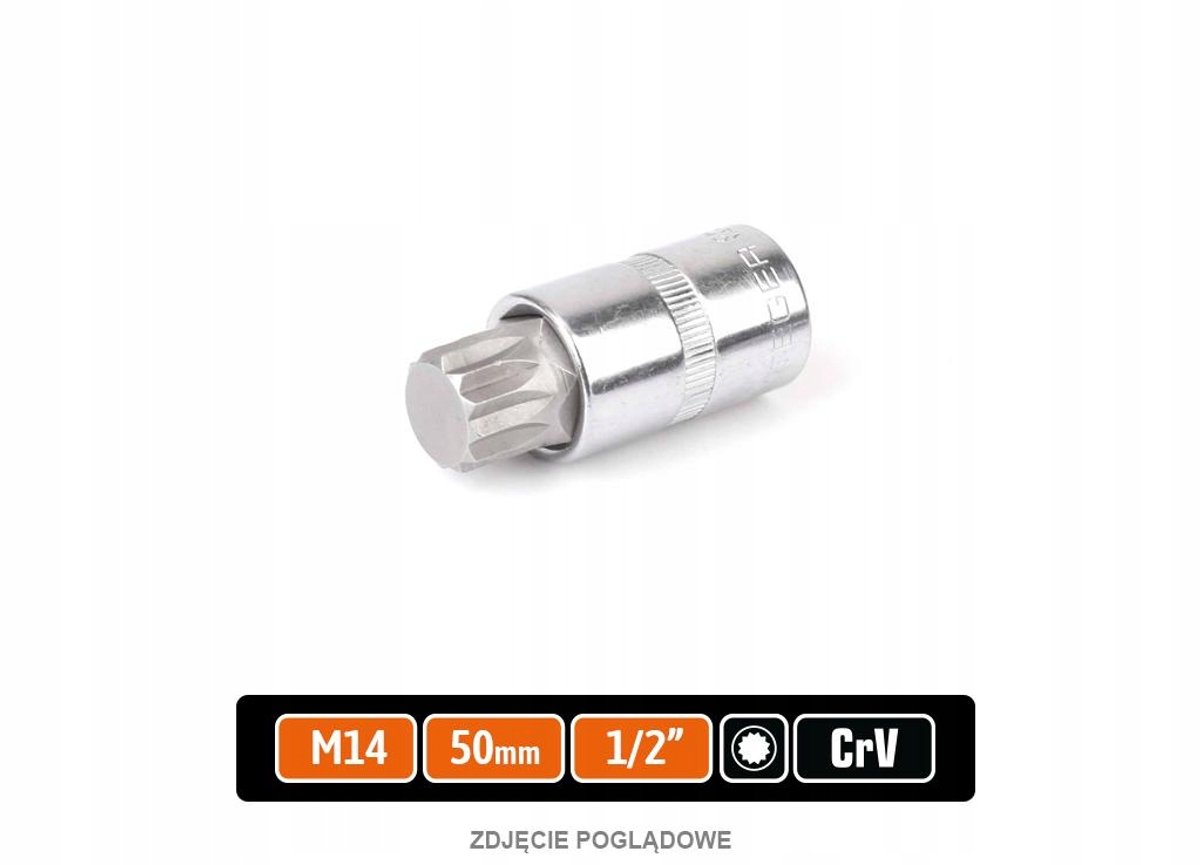 Dopsleutel SPLINE M14 / 1/2" - 55mm