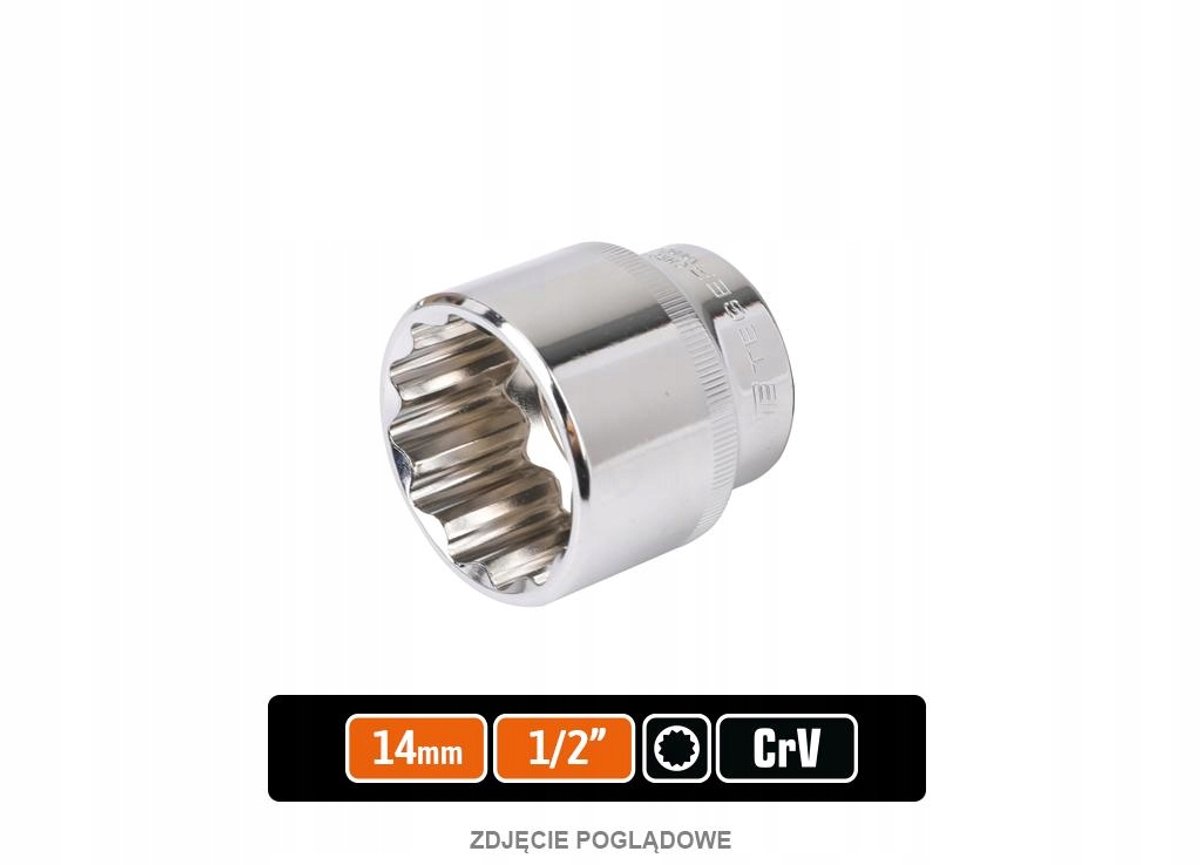 Teger Dopsleutel 14mm 1/2" 12-zijdig Dopsleutel CrV DIN 3124