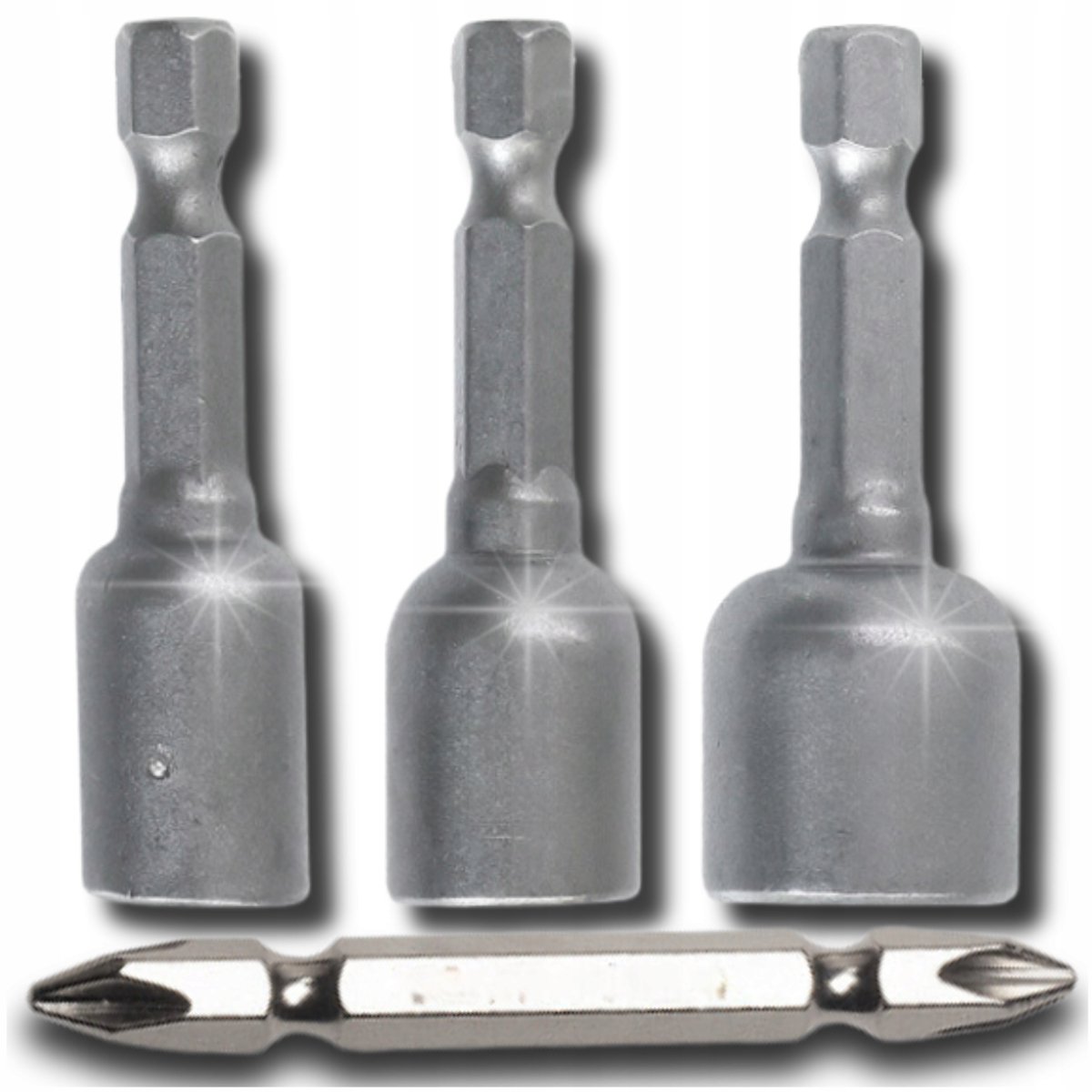 Magnetische Dopset voor Schroefmachine 8/10/13mm + Dubbele Bit