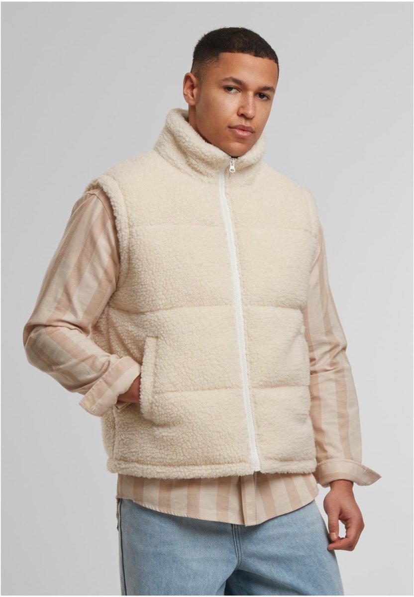 Urban Classics Basic Teddy Puffer Mouwloos jacket XL Creme