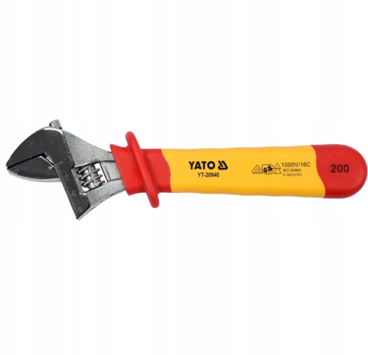 Verstelbare FDE-sleutel 200 mm geïsoleerd CrV-staal