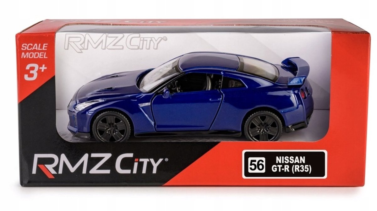 RMZ City Nissan GT-R R35 gegoten modelauto blauw 1:38