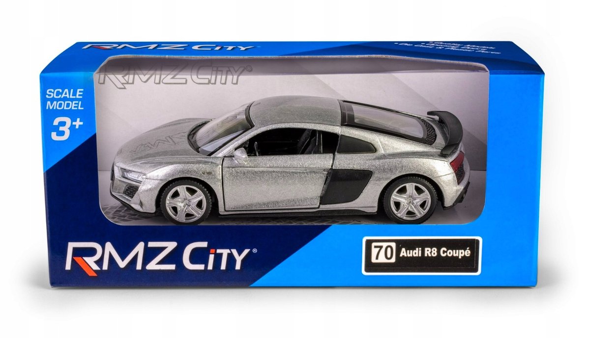 RMZ Audi R8 2019 modelauto Zilver Schaal 1:32
