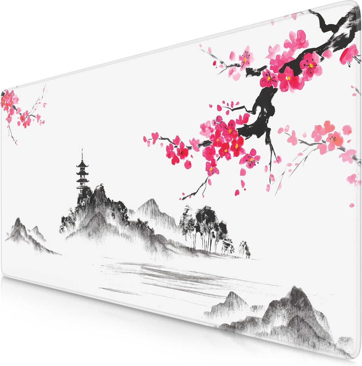 XXL Gaming muismat, 900 x 400mm, XXL muismat, groot formaat, verbetert precisie en snelheid, Japanse Sakura