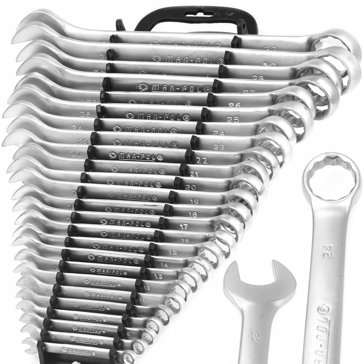 Mar-Pol ringsleutelset 6-32 mm, 25-delig, chroom-vanadiumstaal