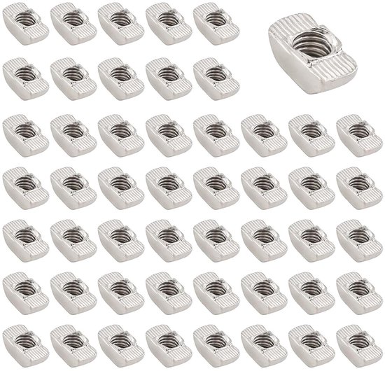 Provento - Hamerkopmoeren T-sleuf M8 50 stuks verzinkt aluminium