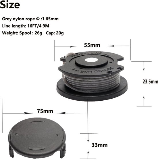 4 stuks Spoelen - Strimmerdraad vervangende spoel en lijn - compatibel met Bosch ART 23 SL ART 26 SL - grastrimmer F016800569 F016800385 — afbeelding 4