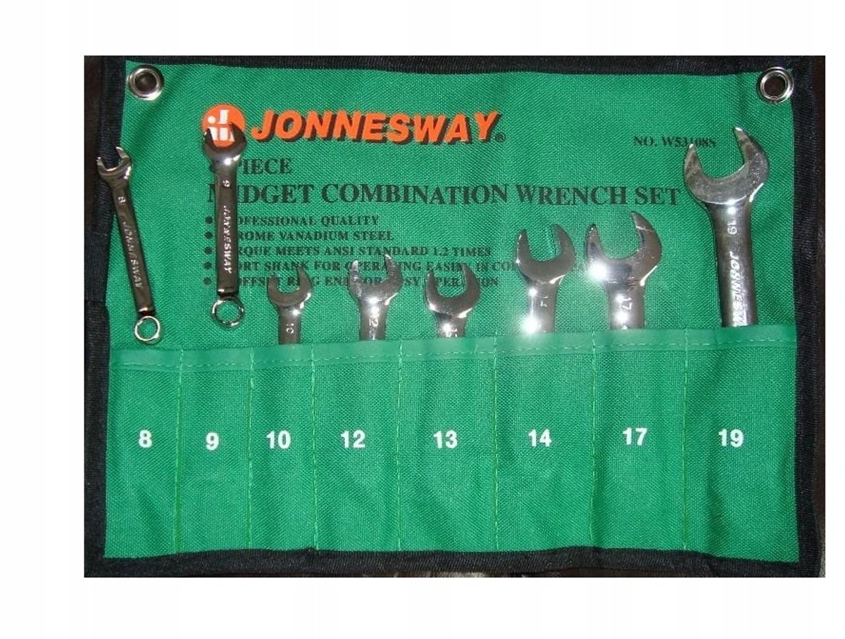 Jonnesway Kort Ring- en Steeksleutelset 8 Delig