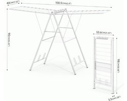 DailySupplies® Droogmolen met Voet voor Camping & Thuis - Wasrek Staand - Droogrek Inklapbaar - Wit