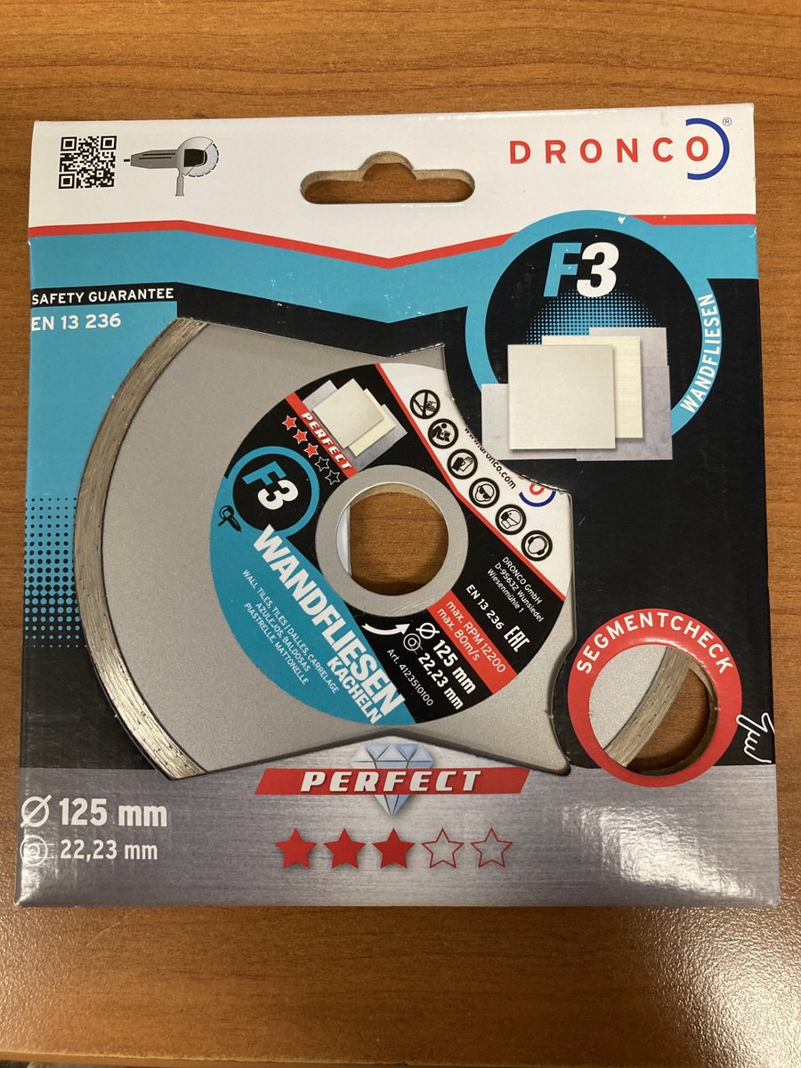 Dronco Diamantslijpschijf F3 Ø 125x22,23 mm
